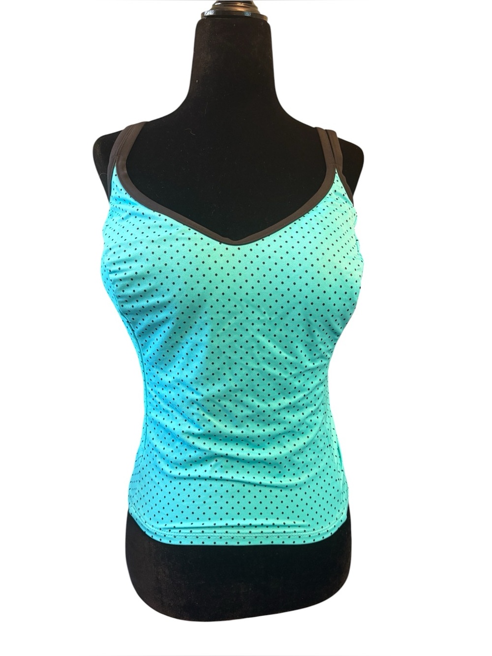 Miraclesuit polka dot tankini top size 18W NWT